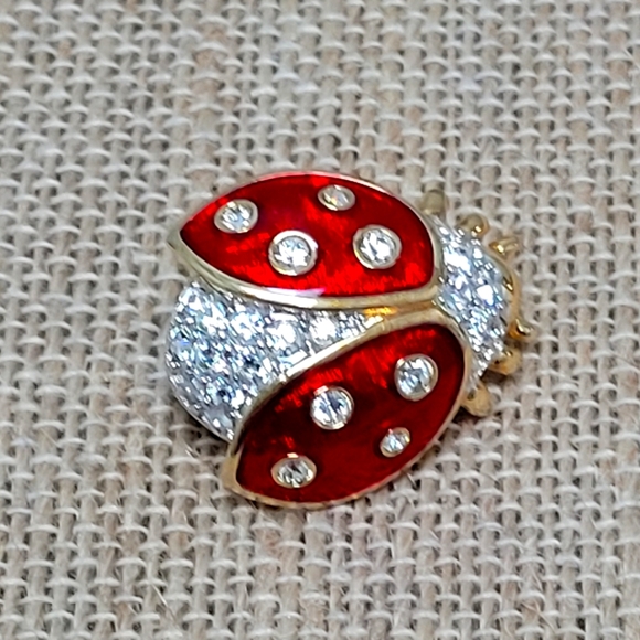 SWAROVSKI | Enameled Ladybug 🐞 Brooch - Picture 3 of 4